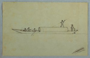 Canoa cubierta, probablemente sudamericana de Frederic Edwin Church
