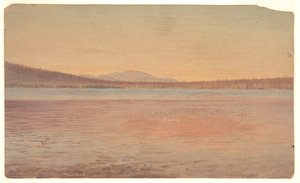 Vista distante de los montes Katahdin y Traveller desde el lago Millinocket de Frederic Edwin Church