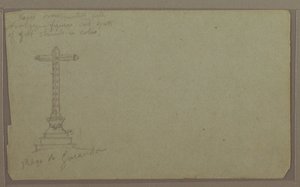 Dibujo, Una cruz en la Plaza Mayor, Guaranda, 1857 de Frederic Edwin Church