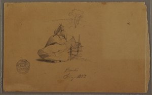Dibujo, Una cabra en Pandi, Colombia, julio de 1853 de Frederic Edwin Church