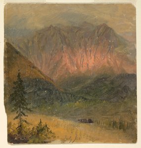 Dibujo, Estudio alpino de una puesta de sol, julio de 1868 de Frederic Edwin Church
