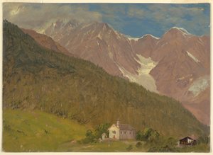 Dibujo, Un paisaje alpino en Suiza, agosto de 1868 de Frederic Edwin Church