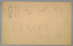 Dibujo, Estudios anatómicos, 1865-70 de Frederic Edwin Church