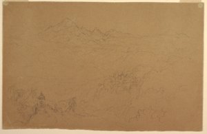 Dibujo, Paisaje de los Andes, julio de 1853