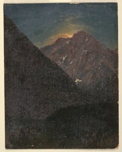Dibujo, Paisaje de Apline (Baviera o Suiza), 1868