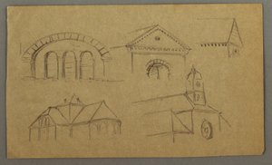 Dibujo, Estudios arquitectónicos, Austria (), 1868 de Frederic Edwin Church