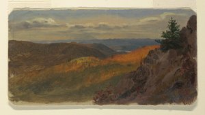 Dibujo, Paisaje otoñal en Nueva Inglaterra, 1865