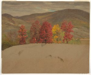 Dibujo, Paisaje otoñal en Nueva Inglaterra, probablemente octubre de 1865 de Frederic Edwin Church