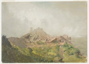 Dibujo, Base de la catarata americana, Niágara, 1856-58 de Frederic Edwin Church