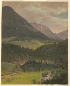 Dibujo, Paisaje de los Alpes bávaros, 1868