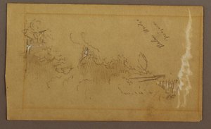 Dibujo, Bajo el puente, río Niágara, Nueva York, posiblemente 1858 de Frederic Edwin Church