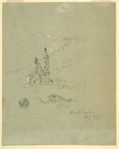 Dibujo, Berchtesgaden, Baviera, 3 de julio de 1868 de Frederic Edwin Church