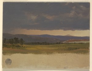Dibujo, Blue Hill bajo nubes bajas, 1869-70