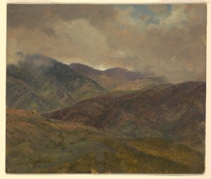 Dibujo, Colinas azules y nubes grises, Jamaica, mayo-agosto de 1865 de Frederic Edwin Church