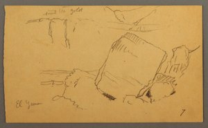 Dibujo, Cantos rodados, febrero posiblemente 1868 de Frederic Edwin Church