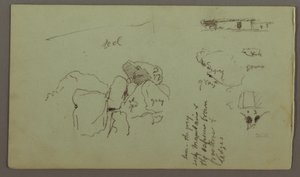 Dibujo, peñascos, casa, abril de 1868 de Frederic Edwin Church