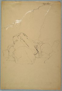 Dibujo, Cantos rodados, el Banco Canadiense, 1858 de Frederic Edwin Church