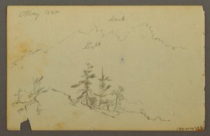 Dibujo, Amplio paisaje ondulado con nubes, 1844 de Frederic Edwin Church