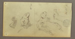 Dibujo, Estudios sobre camellos, 21-22 de febrero de 1868 de Frederic Edwin Church