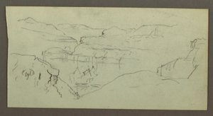 Dibujo, Cañón, posiblemente 1868 de Frederic Edwin Church