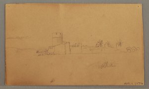 Dibujo, Castillo junto al puerto, 29 de mayo de 1868 de Frederic Edwin Church