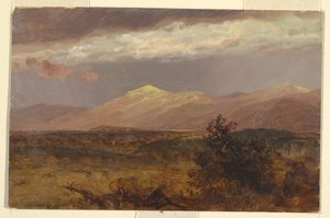 Dibujo, Catskills al atardecer, 1882