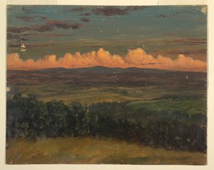 Dibujo, Catskills desde Hudson, Nueva York, 1870-80 de Frederic Edwin Church