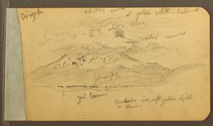 Dibujo, Montañas cubiertas de nubes, 1889 de Frederic Edwin Church