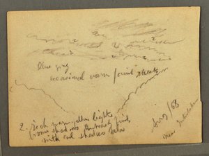 Dibujo, Jungfrau cubierto de nubes, Interlaken, Suiza, agosto de 1868