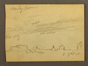 Dibujo, Estudio de nubes sobre edificios, posiblemente 1868-69 de Frederic Edwin Church