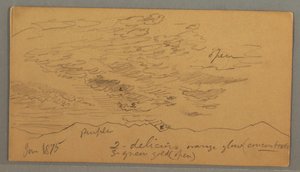 Dibujo, Nube sobre las colinas, enero de 1875 de Frederic Edwin Church