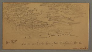 Dibujo, Nube sobre las colinas, enero de 1875 de Frederic Edwin Church