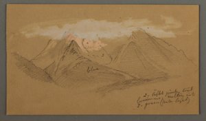 Dibujo, Nubes sobre picos montañosos, posiblemente 1868 de Frederic Edwin Church