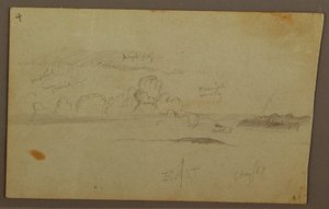 Dibujo, Nubes sobre la cordillera, 1863 de Frederic Edwin Church