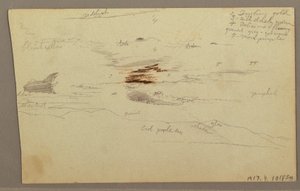 Dibujo, Nubes sobre la cordillera, 1863 de Frederic Edwin Church