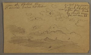 Dibujo, Cielo nublado, luna llena, posiblemente 1865-66 de Frederic Edwin Church