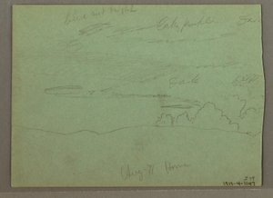 Dibujo, Cielo nublado sobre una cresta, agosto de 1871 de Frederic Edwin Church
