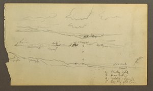 Dibujo, Cielo nublado sobre un valle (¿Maine), posiblemente 1860 de Frederic Edwin Church