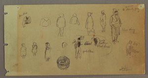 Dibujo, Bocetos de trajes y figuras, posiblemente 1869 de Frederic Edwin Church