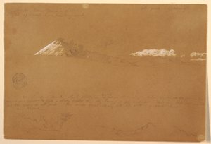 Dibujo, Cotapaxi, mañana, desde el Templo del Sol, Quito, Ecuador, 24 de junio de 1857. de Frederic Edwin Church