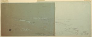 Dibujo, Damasco, Siria, vista desde el noroeste, 2ª parte, abril o mayo de 1868