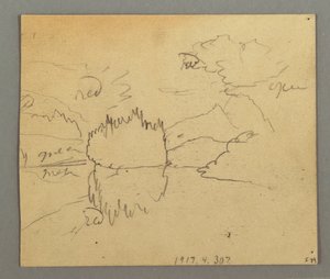 Dibujo, Árboles muertos, Planta, posiblemente 1868 de Frederic Edwin Church