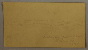 Dibujo, Vista lejana de la montaña Saddleback, Maine, 1 de octubre de 1867 de Frederic Edwin Church