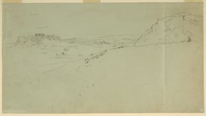 Dibujo, Vista lejana del lado norte de la Acrópolis, 1869 de Frederic Edwin Church