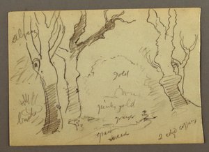 Dibujo, Cúpula de la Basílica de San Pedro vista desde la colina del Pincio, Roma, Italia, enero de 1869