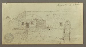 Dibujo, Casa abovedada, Casa con escalera, febrero posiblemente 1868 de Frederic Edwin Church