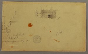Dibujo, Casa abovedada, Casa con escalera, febrero, posiblemente 1868 de Frederic Edwin Church