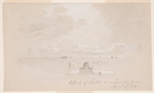 Dibujo, Efecto de la luz sobre Jerusalén, 2 de abril de 1868 de Frederic Edwin Church