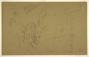 Dibujo, El Khasnesh, Petra Jordania, 26 de febrero de 1868 de Frederic Edwin Church