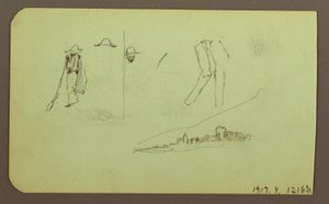 Dibujo, Fábrica; Verso: Figuras, 1883 de Frederic Edwin Church